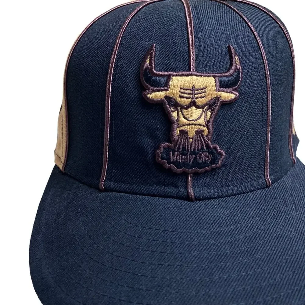 New Era 59Fifty Chicago Bulls Windy‎ City Pinwheel Fitted Hat Cap Size 7 3/8